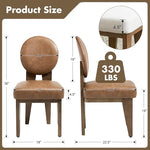 Load image into Gallery viewer, Mid-Century Modern Walnut Dining Chairs Set of 4, Vintage Brown Leather Wooden Kitchen Chairs, Retro Upholstered PU Cushioned Seat with Curved Backrest, Armless Accent Side Chair for Bedroom