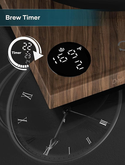 Electric Kettle, Gooseneck Electric Kettle, ±1℉ Precise Temperature Control, Stainless Steel Interior, Quick Heating for Pour Over Coffee, Tea & Boiling Water, 0.9L (Onyx Black)