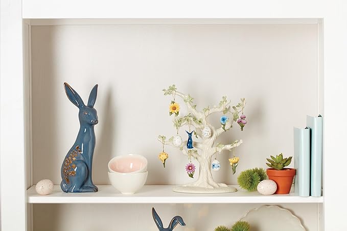 Lenox 893394 Floral Easter 10-Piece Ornament & Tree Set, Spring Home Decor