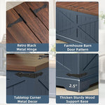 Load image into Gallery viewer, Farmhouse Coffee Table with Large Hidden Storage Compartment, Navy Blue Square Center Table, Wood Rustic Low Modern Living Room Tables with Hinged Lift Brown Top &amp; Wooden Arc Base