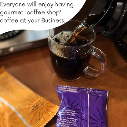 Flavored Ground Coffee Sampler Pack – Variety Gift Set, Medium Roast, Low Acid, Pre-Measured 2oz Pouches, Gourmet Bulk Coffee Packets for 12-Cup Drip Makers