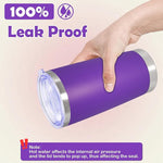 Load image into Gallery viewer, 20oz Tumbler Stainless Steel Tumbler Cup with Lid Vacuum Insulated Double Wall Travel Mug, Durable Powder Coated Travel Coffee Tumbler Mug for Hot &amp; Cold Drinks, Purple,4 Pack