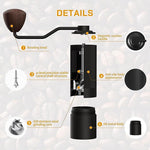 Load image into Gallery viewer, MAVO Manual Coffee Grinder, Wizard Hand Coffee Grinder, Capacity 25g with CNC Stainless Steel Pentagon Conical Burr, Adjustable Setting, Burr Coffee Bean Grinder for French Press, Pour Over Black