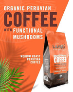 Load image into Gallery viewer, Laird Superfood Peruvian Medium Roast Coffee with Functional Mushrooms, Certified Organic Peruvian Ground Coffee Beans, Gluten-Free, Dairy-Free, Non-GMO, Paleo, Keto Friendly, 12 oz. Bag