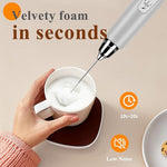 Load image into Gallery viewer, Milk Frother Handheld Rechargeable with Stand, Frother Wand Drink Mixer Electric Whisk for Coffee, Detachable With 3 Stainless Whisks, Hand Mixer for Lattes, Cappuccino, Matcha, Egg, Silver