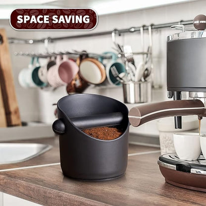 HOMEE Espresso Knock Box Coffee Grounds Container with Removable Knock Bar,Espresso Dump Bin with Non-Slip Base,Shock-Absorbent Espresso Accessories,Durable Barista Tool for Coffee Bar Kitchen Counter