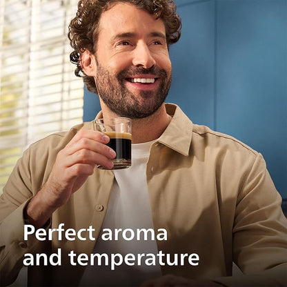 PHILIPS 4400 Series Fully Automatic Espresso Machine – 12 Hot & Iced Coffees, Quick-to-Clean LatteGo Milk System, SilentBrew, QuickStart, Ceramic Grinder, Cashmere Grey (EP4444/90)