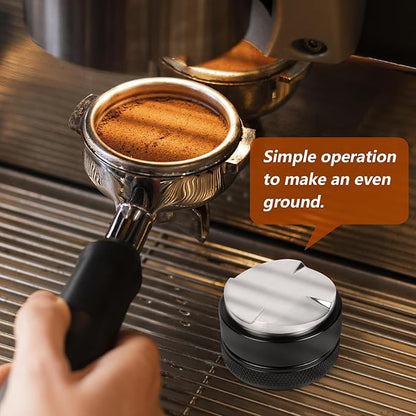 51mm Adjustable Espresso Coffee Distributor,Espresso Distribution Tool with 4 Angled Slopes Fits 51mm Bottomless Portafilter
