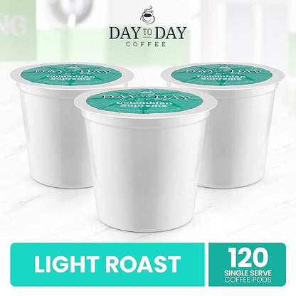 Day To Day 120-Count Colombian Supreme Light Roast Single Serve Coffee Pods for K-Cup Keurig Brewers
