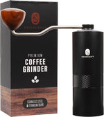 Load image into Gallery viewer, Premium Manual Coffee Grinder with Titanium-Plated Stainless Steel Burr Grinder for coffee beans, espresso, french press and moka pots by GRINDCRAFT; Large 40g capacity