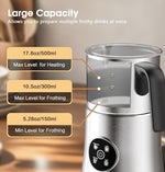 Load image into Gallery viewer, Milk Frother and Steamer, Large Capacity Detachable Electric Milk Frother, Automatic Warm and Cold Foam Maker, Hot Chocolate Maker, BPA Free, Grey