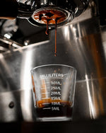 Load image into Gallery viewer, Shot Glasses Measuring Cup Set 2PACK Espresso Shot Glasses Liquid Heavy Glass 26-Incremental Measurement 1 OZ, 2 TBS, 6 TSP, 30 ML Kitchen Tools (RED&amp;Black)