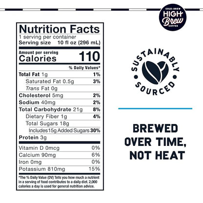 High Brew Coffee, Nitro Sweet Cream, Cold Brew Coffee, 10 FL Oz, Ready-To-Drink (Pack of 12)