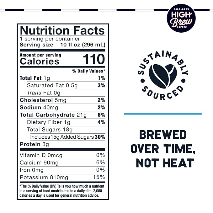 High Brew Coffee, Nitro Sweet Cream, Cold Brew Coffee, 10 FL Oz, Ready-To-Drink (Pack of 12)