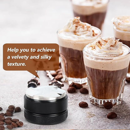 53mm Adjustable Espresso Coffee Distributor,Espresso Distribution Tool with 4 Angled Slopes Fits 54mm Bottomless Portafilter