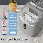 Load image into Gallery viewer, Countertop Ice Cube Maker Machine with External Water Tank,16Pcs/5Mins,34Lbs/Day,2 Ways to Add Water,Portable Compact Small Ice Maker with Self-Cleaning,Perfect for Home/Kitchen/Camping/RV