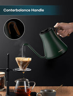 Load image into Gallery viewer, Electric Kettle, Gooseneck Electric Kettle, ±1℉ Precise Temperature Control, Stainless Steel Interior, Quick Heating for Pour Over Coffee, Tea &amp; Boiling Water, 0.9L (Forest Green)