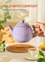 Load image into Gallery viewer, Sweese Teapots for Tea, 27 oz Porcelain Tea pot with Removable Stainless Steel Infuser, Tea Pots for Loose Tea - Purple