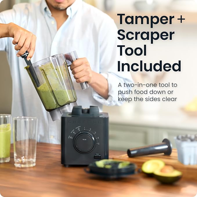 Chefman Obliterator 48 oz Countertop Blender for Smoothies, 1380W Motor to Crush Ice, Nuts, and Frozen Fruit with Stainless Steel Blade, Auto Blend Function, Includes 20 oz Travel Jar