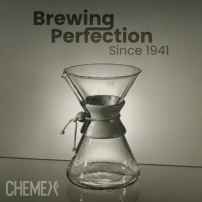 Chemex Pour-Over Glass Coffeemaker - Classic Series - 6-Cup - Exclusive Packaging