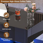 Load image into Gallery viewer, 39.4" Large Lift Top Coffee Table,Modern High Glossy LED Coffee Tables for Living Room with Storage,Black Living Room Tables for Living Rooms,Dining Room,Bedroom Home Office,APP LED Lights（Black）
