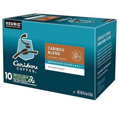 Caribou Coffee Caribou Blend Keurig Single-Serve K-Cup Pod, Medium Roast Coffee, 60 Count (6 Packs of 10)