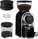 Load image into Gallery viewer, Electric Conical Burr Coffee Bean Grinder with 25 Precise Settings, Touchscreen Adjustable Electric Burr Mill with LED Screen &amp; Anti-static Device, Organ-Style Powder Blower