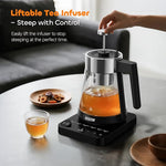 Load image into Gallery viewer, Electric Tea Kettle with Infuser 1.7L Glass Electric Kettle with Temperature Control Automatic Shut Off 12H Keep Warm for Tea Coffee Water Heater, Black