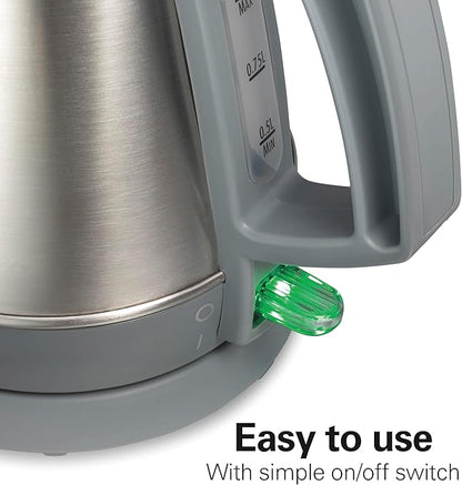 Hamilton Beach 1 Liter Electric Kettle, Water Boiler & Heater, Fast 1500 Watts, BPA Free Interior, Cordless Serving, Auto-Shutoff and Boil-Dry Protection, Cord Wrap, Stainless Steel (41065)