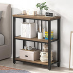 Load image into Gallery viewer, FOLUBAN Small Bookshelf and Bookcase, 3 Tier Open Book Shelf, Modern Metal and Wood Shelving Unit for Living Room Bedroom, Oak