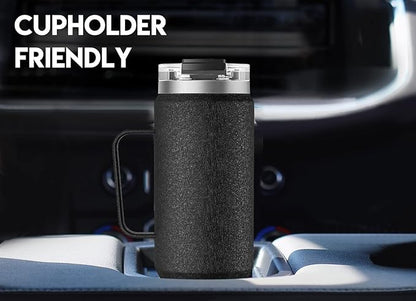 Meoky 40oz Tumbler with Handle, Stainless Steel Travel Mug with 2-in-1 Straw and Sip Lid, Vacuum Insulated Coffee Mug, 100% Leak Proof, Keeps Cold for 34 Hours or Hot for 10 Hours (Night)