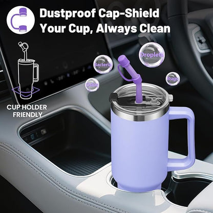 40oz Tumbler Cups with Lid and Straw - Travel Mugs Insulated for Hot and Cold Drinks, Hydro Thermal Coffee Jug Fits in Car Cup Holder, Metal Water Bottle for Women Men