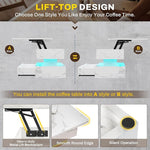 Load image into Gallery viewer, SEDETA 40" Lift Top Coffee Table, Coffee Tables with Storage for Living Room, Small Coffee Table with 2 Drawers &amp; LED Light for Dining Reception Room, White Marble