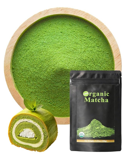 Certified Organic Matcha Green Tea Powder, Culinary Grade, Perfect for Smoothies, Desserts and Baking, 3.53OZ