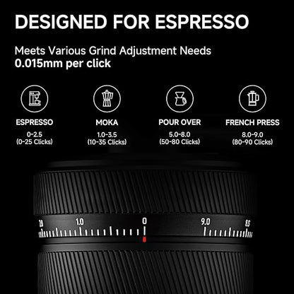 Manual Coffee Grinder S3 ESP TIMEMORE, External Adjustment, Designed for Espresso, Upgrade Integrated All-Metal Body, Folding Handle, Black