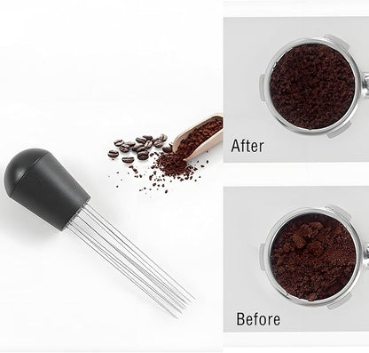 WDT Espresso Distribution tools with PP Handle, 10 x 0.4mm 304 Stainless Steel Needles Installed Coffee Stirrer for Barista