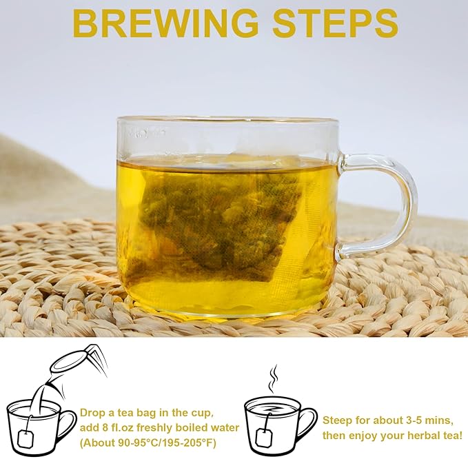 TEARELAE - Chrysanthemum Cassia Seed Tea - 4g x 40 Count - Burdock Root, Goji Berry, Honeysuckle, Osmanthus - Combination Herbal Tea Bag