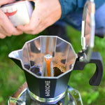 Load image into Gallery viewer, GROSCHE Milano Stovetop Espresso Maker Moka Pot 9 espresso Cup, 15.2 oz, Black. Cuban Coffee Maker Stove top coffee maker Moka Italian espresso greca coffee maker brewer percolator