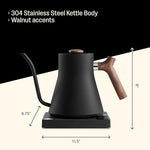 Load image into Gallery viewer, Fellow Stagg EKG Electric Gooseneck Kettle - Pour-Over Coffee and Tea Kettle - Stainless Steel Water Boiler - Quick Heating for Boiling Water - Matte Black With Walnut Handle