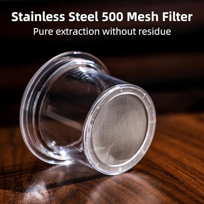 Cold Brew Coffee Maker 450ML, Ice Drip Coffee Brewer,Slow Dripper Coffee Maker with Fine Mesh Filter, Adjustable Water Flow (Dark Brown)