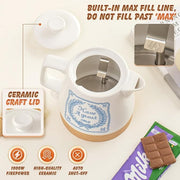 Ceramic Kettle Electric White 1.0 Liter, 1000 Watts Hot Water Boiler Teapot Fast Boil For Coffee & Tea, Automatic Shut-off, BPA-Free, Boil-Dry Protection