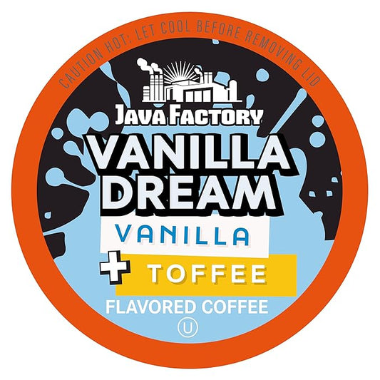Java Factory Coffee Pods Vanilla Flavored Coffee Compatible with K Cup Brewers Including 2.0, Vanilla Dream, 40 Count