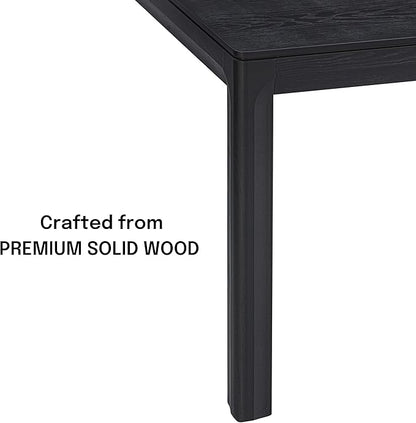 NTC Flow 71 Inch Modern Design, Rectangular Dinner Table for Dining Room, Living Room Furniture, Effortless Assembly, Burnt Black