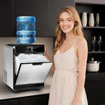 Load image into Gallery viewer, Nugget Ice Maker – 40 lbs/Day Countertop Ice Machine with 10Lbs Storage Bin, Chewable Ice Machine Maker Self-Cleaning, Stainless Steel, Dual Water Inlet Mode, Portable for Home Kitchen Bar Office