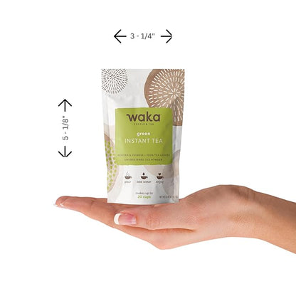 Waka — Green & Black Instant Tea Sample Bundle — No Sugar Added & Unsweetened — 10 X 0.45 oz Sample Packs For Hot or Iced Tea (Up to 20 Cups or 5 Quarts EA)