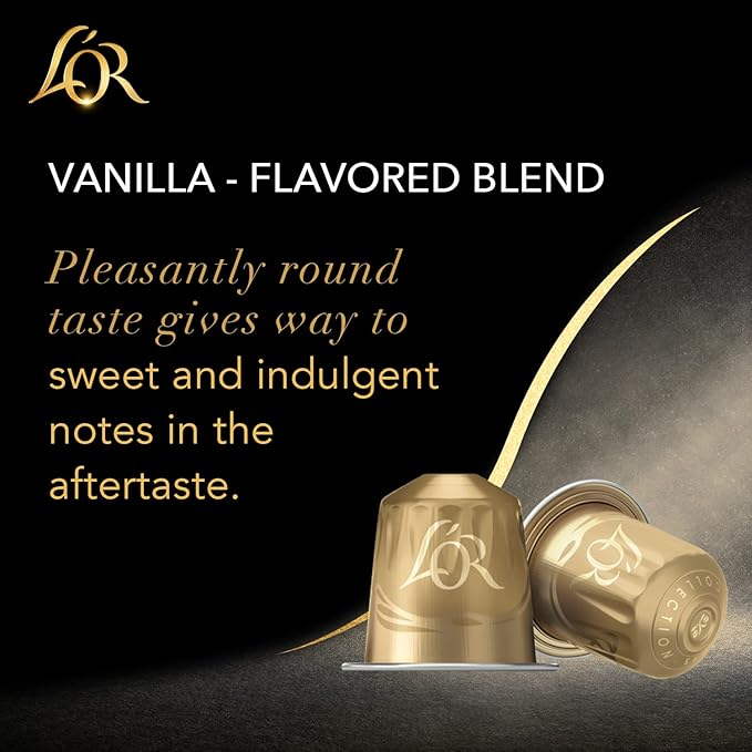 L'OR Coffee Pods, 10 Count Vanilla Blend, Single-Serve Aluminum Coffee Capsules Compatible with the L'OR BARISTA System & *Nespresso Original Machines, 10 count (Pack of 1)