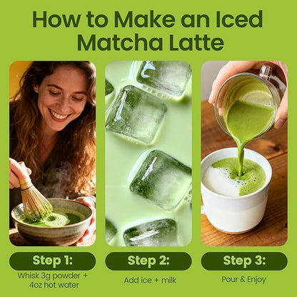 Catfit Matcha Powder with Moringa, Green Tea and Resveratrol, 4-in-1 Superfood for Energy, Immune, Digestion and Antioxidant Support, Vegan, Gluten-Free, 5.64 oz