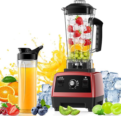 Blenders for Kitchen with 68Oz. Pitcher and 20Oz. To-go Cup, BPA-Free Countertop Blenders for Smoothies, Smoothie Blender for Ice Crush, Frozen Drinks, Red
