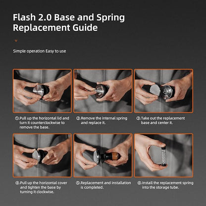 MHW-3BOMBER 58.35mm Calibrated Espresso Tamper 30lbs with Sound Feedback Espresso Tamper Set Comes with Three Additional Bases and A Replacement 20lbs Spring T6175T-OS