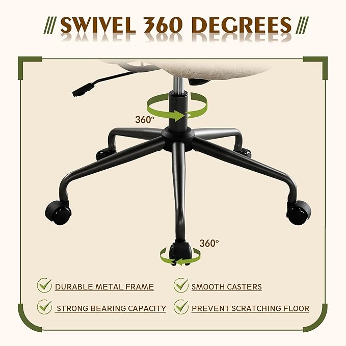 High Back Office Chair,Modern Swivel Office Chair,Brown Suede Fabric Gaming Chair,Height Adjustable Home Office Desk Chair with Lumbar Support